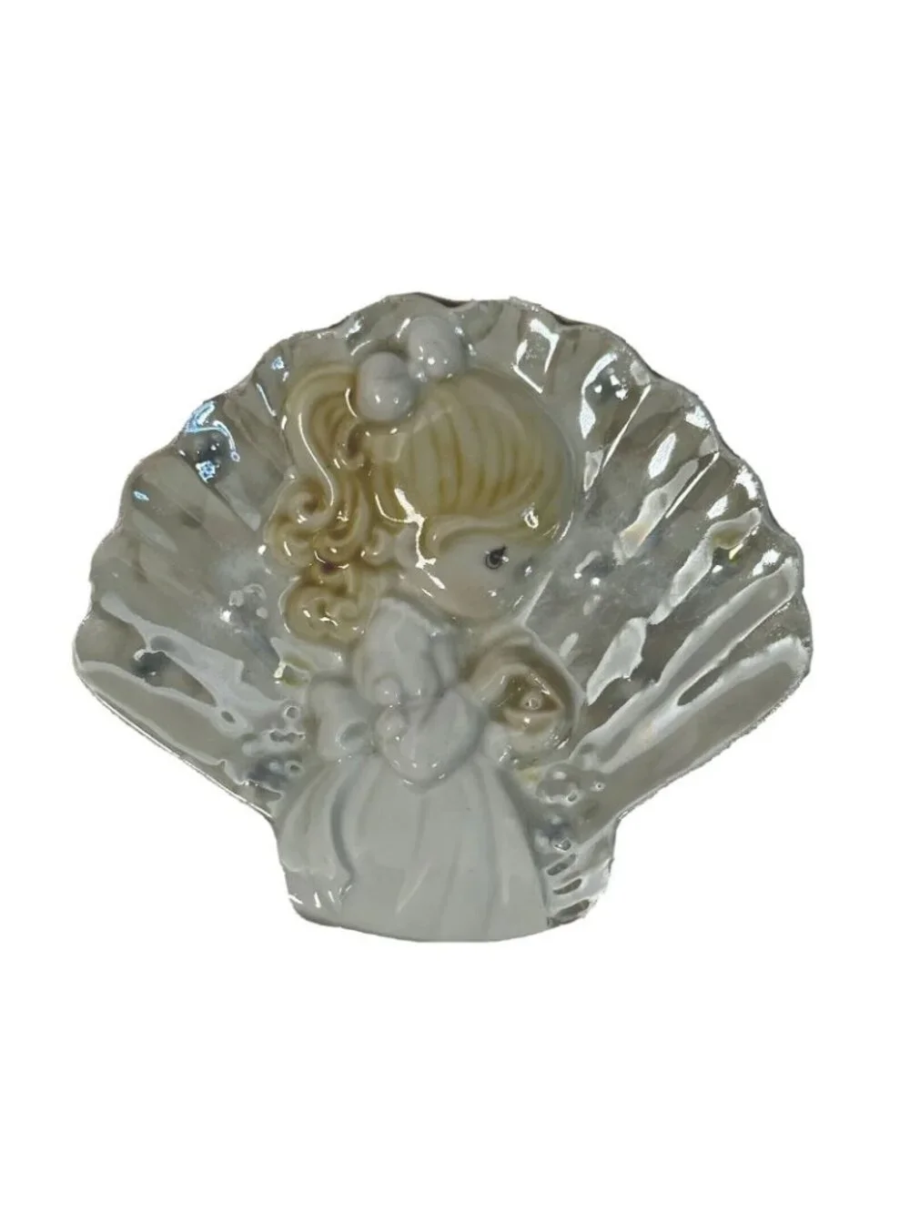 Precious Moments 1994 Porcelain Girl In Shell Figurine By Enesco Collectible